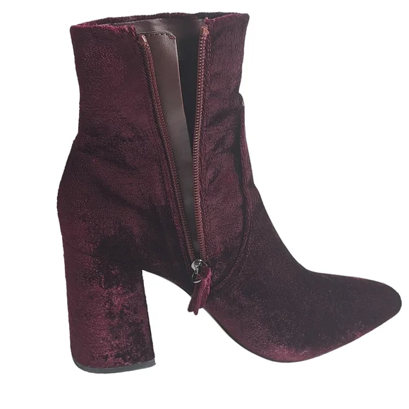 Steve Madden Women's Jaque Burgundy Velvet Ankle Boots 9M - Picture 11 of 15